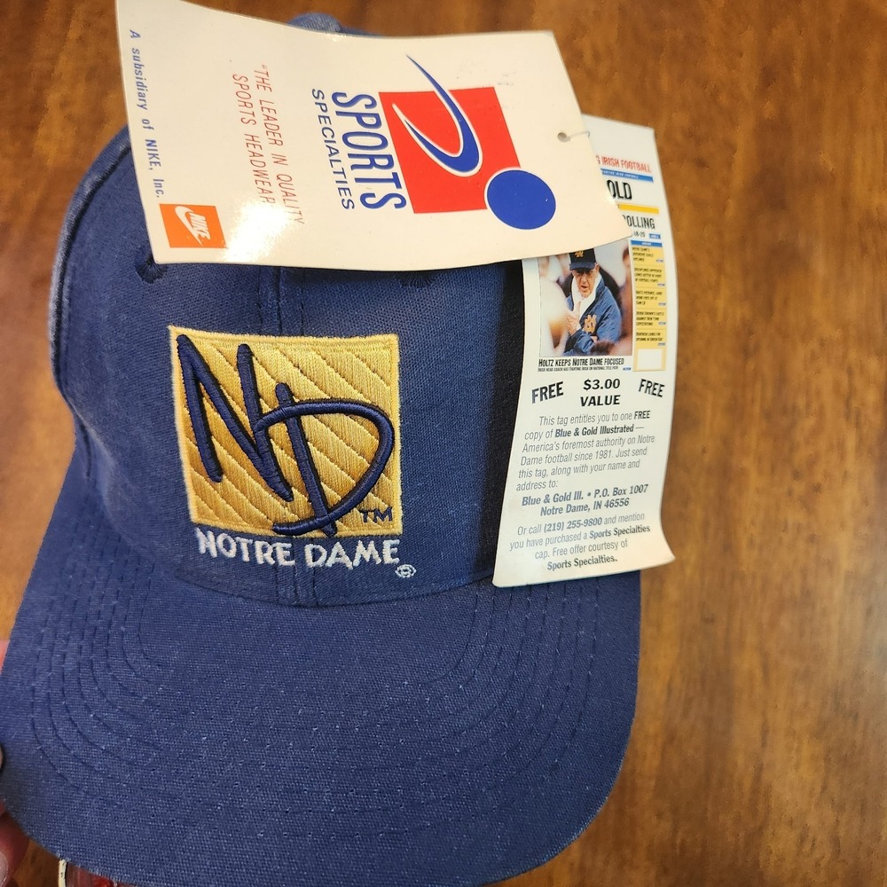 Vintage Notre Dame Fighting‎ Irish Hat Strapback Sports Specialties NCAA Read*